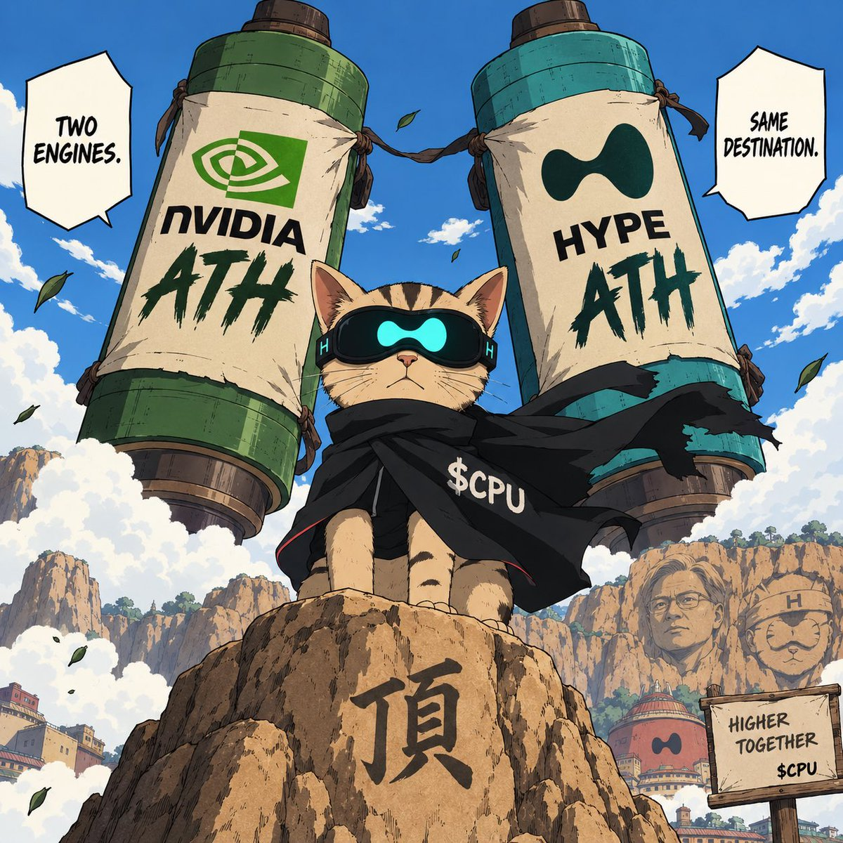 CPU cat on a summit with NVDA and HYPE boosters